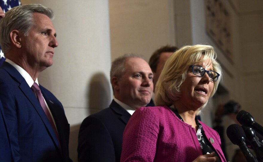 Newly elected House GOP Conference Chairwoman Liz Cheney, R-Wyo., has been a vocal critic of Rep. Steve King, R-Iowa.