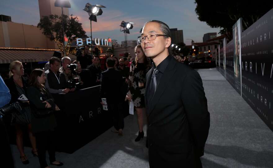 Chiang arrives at the Los Angeles premiere of <em>Arrival</em> on Nov. 6, 2016.