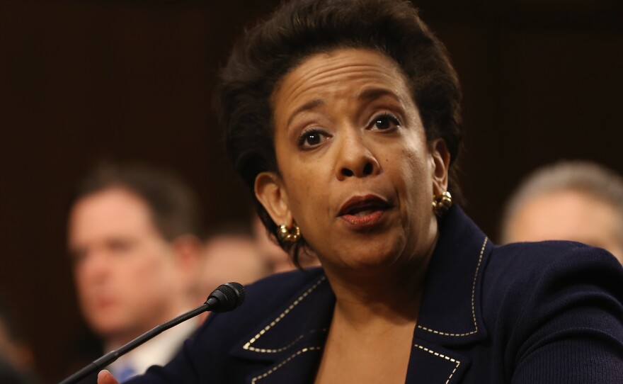 Loretta Lynch testifies during her confirmation hearing before the Senate Judiciary Committee in January 2015.