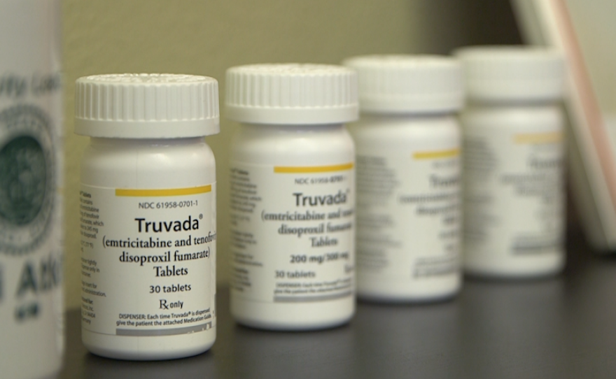 Pill bottles of Truvada, the drug that prevents HIV infection, sit on the desk of David Vance at the San Diego LGBT Community Center, June 26, 2017.