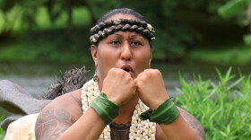 Kumu Hina (Hinaleimoana Wong-Kalu), hula teacher and cultural director of Hālau Lōkahi Public Charter School.