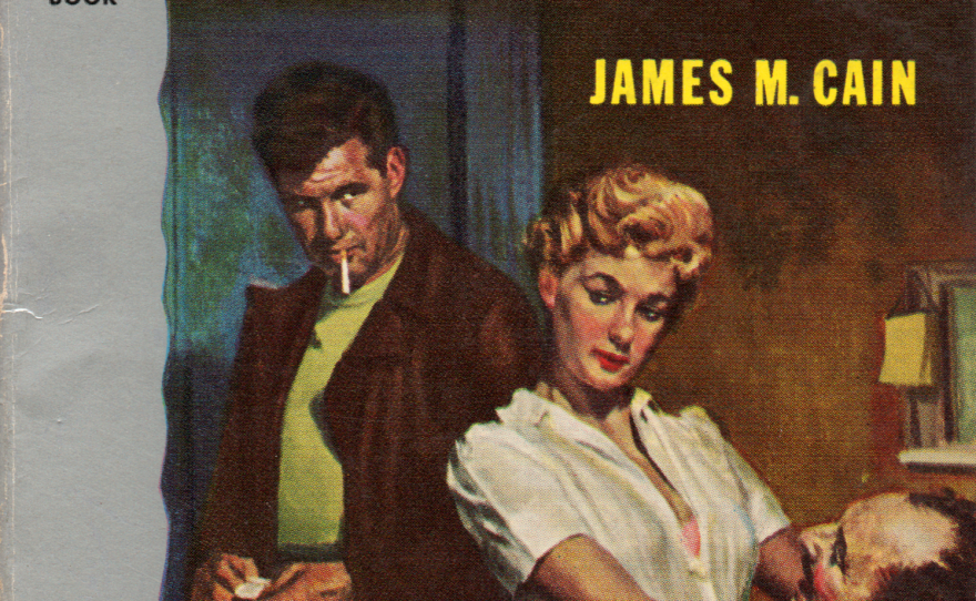 The pulpy cover for James M. Cain's hard-boiled novel, "The Postman Always Rings Twice."