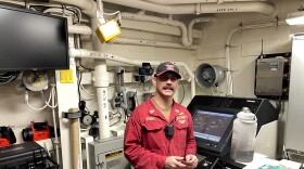 Senior Chief Michael Robert Penny  is the head of damage control on board the USS Portland. Sept. 8, 2022.
