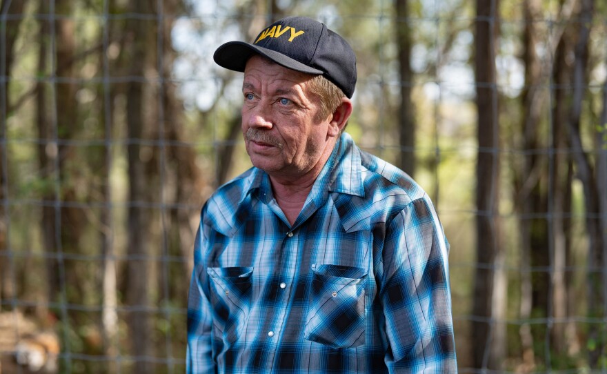 Retired welder Robert Field, pictured on his property near Bismarck, N.D., is concerned about the costs of refugee resettlement.