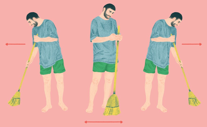 Does sweeping make you sweat? McDonald also advises her clients to do some chores during these breaks — anything that involves standing or walking.