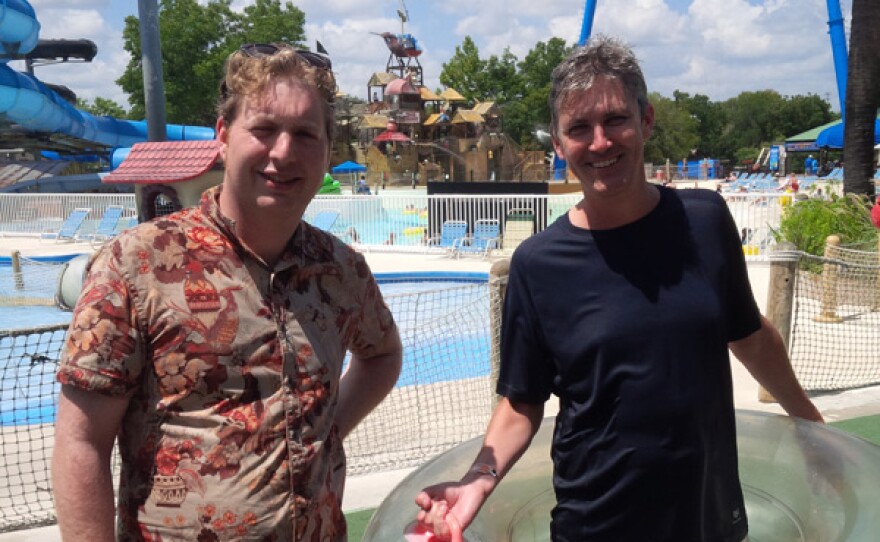 Steven and Nic at Schlitterbahn Water Park.