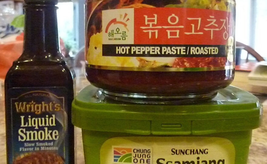 Korean spice blends bought to make <a href="http://momofuku.com/new-york/ssam-bar/bo-ssam/">Momofuku's bo ssam</a> roast pork.