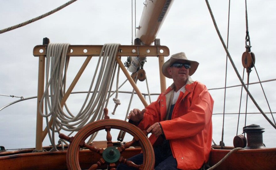 This undated photo provided by the St. Andrews Historic Seaport and Commercial Marina in Panama City, Fla., shows American David Dyche, skipper of the 70-foot (21-meter) vessel Nina.