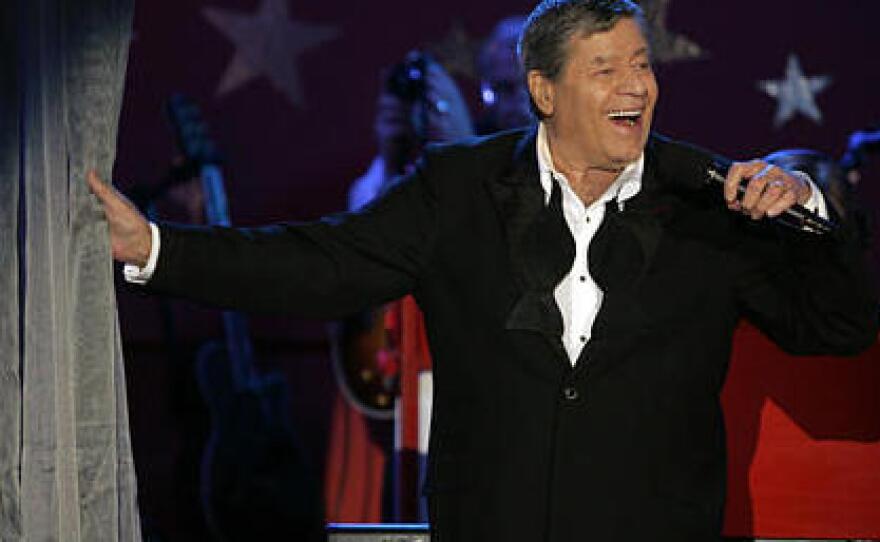 In happier times, Jerry Lewis performs during the MDA telethon on Labor Day in 2005.