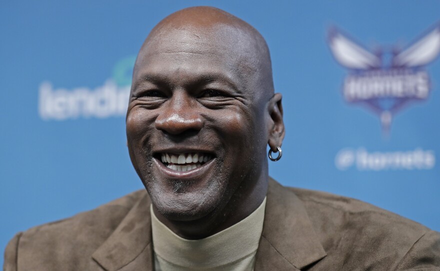 NBA icon Michael Jordan, shown here speaking at a press conference last year,  said he is forming a new NASCAR racing team and Bubba Wallace will be the driver.