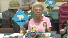 A woman stays out of the heat at one of San Diego County's cool zone locations.  The County's Department of Aging and Independent Services has more than 100 cool zones located at libraries, community centers and churches.