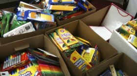 School supplies collected for homeless students in San Diego County during the "Drive For Success" held in July 2010.