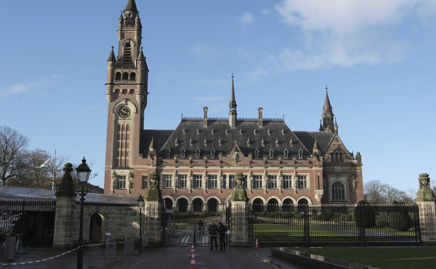 A view of the Peace Palace, which houses the International Court of Justice, or World Court, in The Hague, Netherlands, on Jan. 26, 2024.