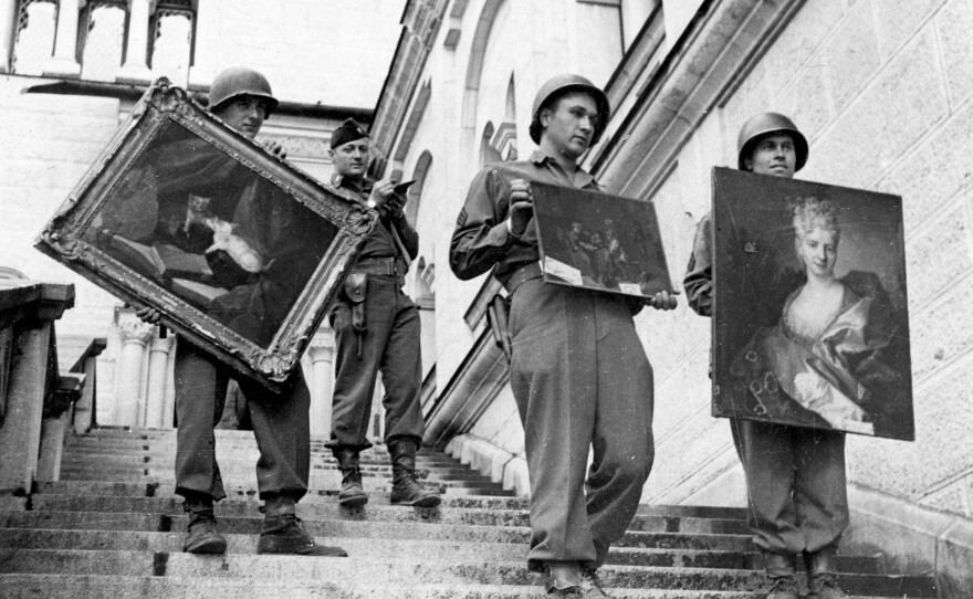 U.S. troops found a collection of treasures stolen by the Nazis hidden in a castle near the Austrian border in May 1945.