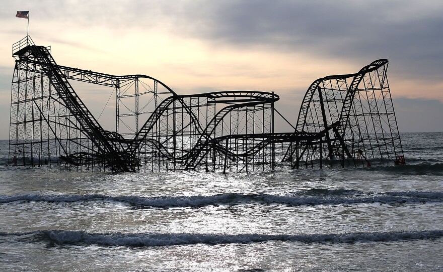 The Jersey shore's iconic Star Jet roller coaster was inundated after Superstorm Sandy.