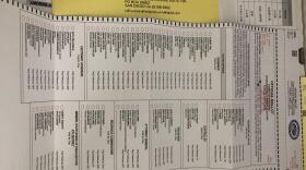 A 2018 California primary ballot is displayed at San Diego polling station, June 5, 2018. 
