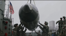 Screen shot from the trailer for "Godzilla"