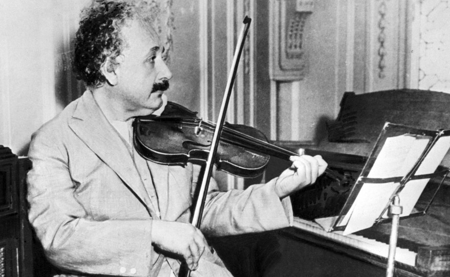 Physicist Albert Einstein was devoted to his hobby — playing the violin.