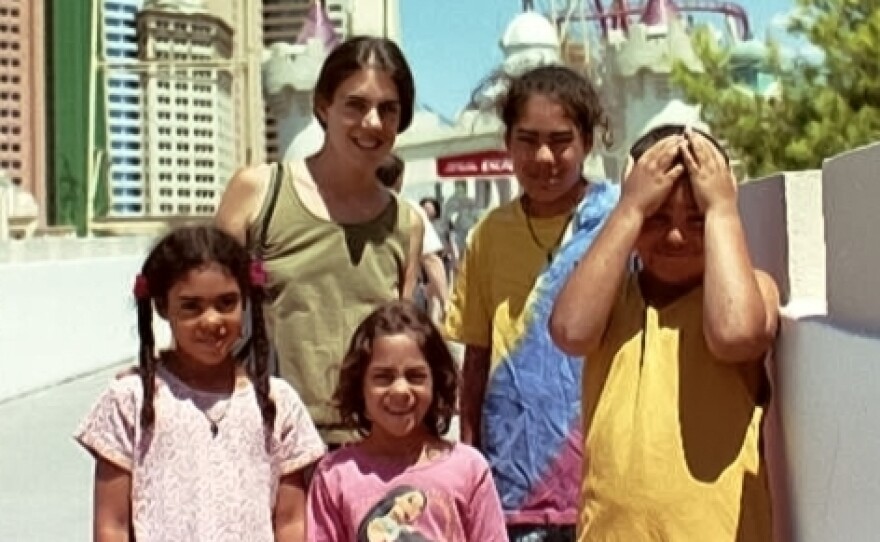The multiracial crew: Me, Mom, and my siblings, Sarah, David, and Anna. Dad was taking the photo.