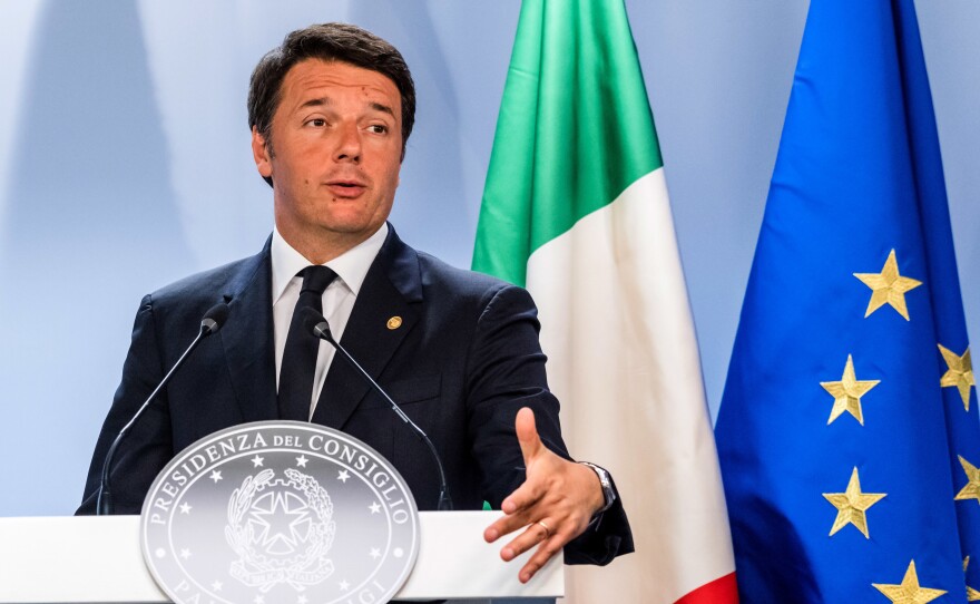 Italian Prime Minister Matteo Renzi speaks during an EU summit in Brussels last  Wednesday.