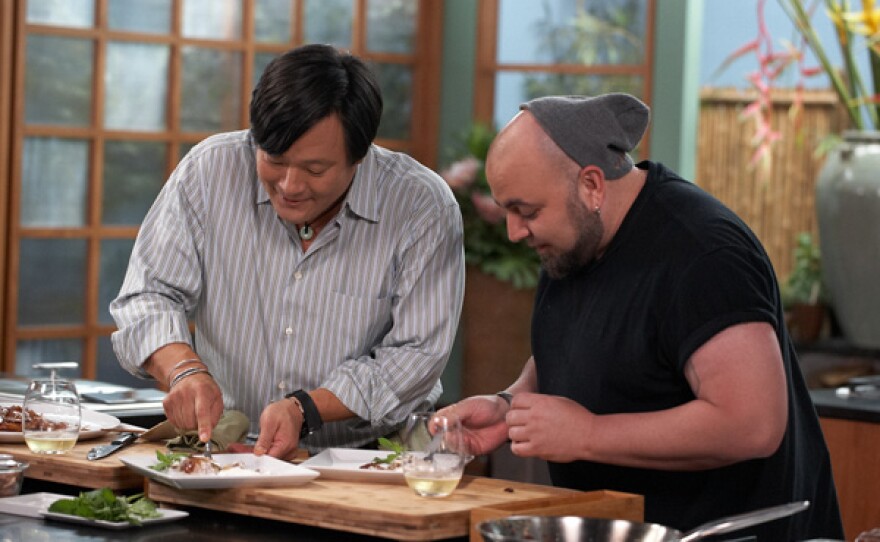 Ming with TV personality Duff Goldman, owner of Charm City Cakes in Baltimore.