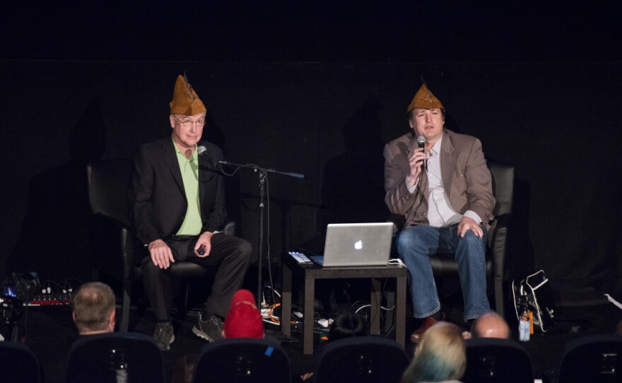 Ben Burtt and Craig Barron during the Academy Conversations: "The Adventures of Robin Hood" in the Egyptian Theatre on Sunday at the 2014 TCM Classic Film Festival In Hollywood.