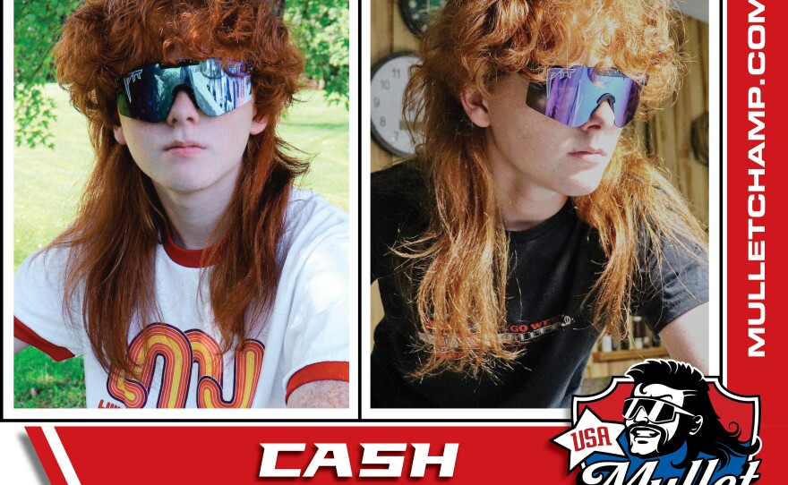 Cash has been rocking this blazing mullet around his home town of Ulysses, Ky. He is a teen finalist.