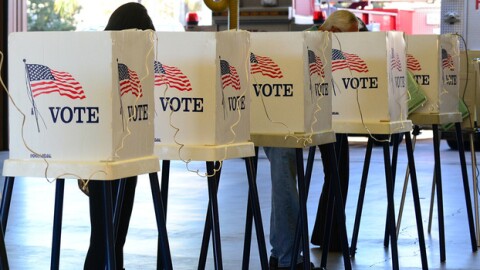 Citizens vote in Los Angeles County on Nov. 6, 2012.
