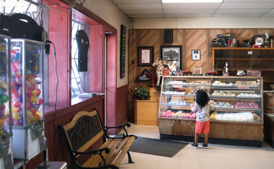 Lara's Bakery, which opened in 1963, is one of the few businesses left in struggling downtown Raymondville.