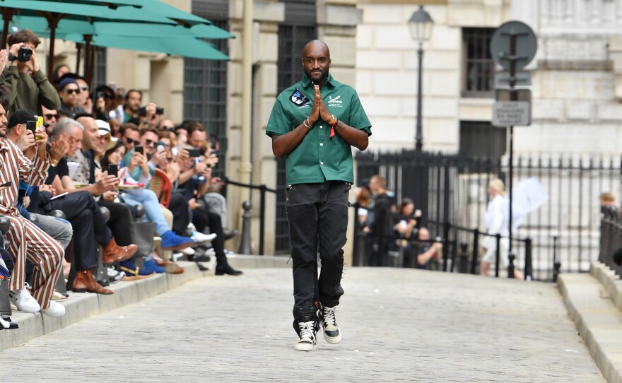 Virgil Abloh at the Louis Vuitton Menswear Spring Summer 2020 show during Paris Fashion Week in France, June 2019.