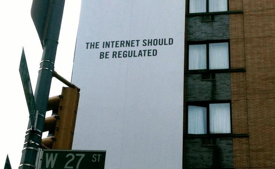 Another statement adorned a building in New York's Midtown.