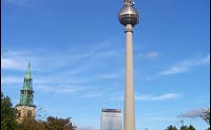At more than 1,200 feet tall, the television tower, or Fernsehturm, dominates the skyline next to Alexanderplatz.