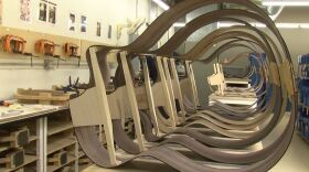 Bodies of Taylor guitars taking shape at the El Cajon factory on June 6, 2018.
