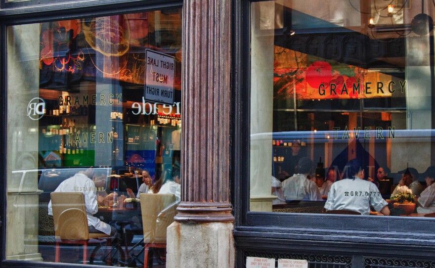 Gramercy Tavern, in New York City, one of Danny Meyer's restaurants. Meyer says he will try to keep the new prices on par with a 21 percent tip — what diners have been adding on average lately.