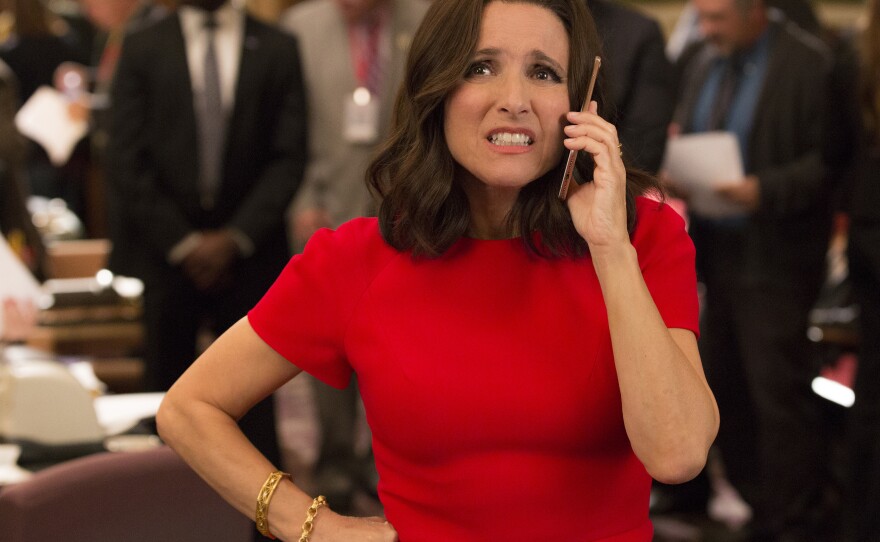 Julia Louis-Dreyfus as the gaffe-prone Selina Meyer in <em>Veep</em>.