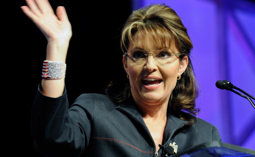 Former Alaska Gov. Sarah Palin speaks at RECon 2010, the International Council of Shopping Centers' annual global retail real estate convention, at the Las Vegas Convention Center May 23, 2010 in Las Vegas, Nevada.