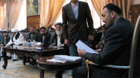 Atta Mohammad Noor, governor of Afghanistan's northern Balkh province, meets with businessmen, tribal elders and other officials in Mazar-e-Sharif, the provincial capital. No business in Balkh is conducted without the popular former warlord's approval.
