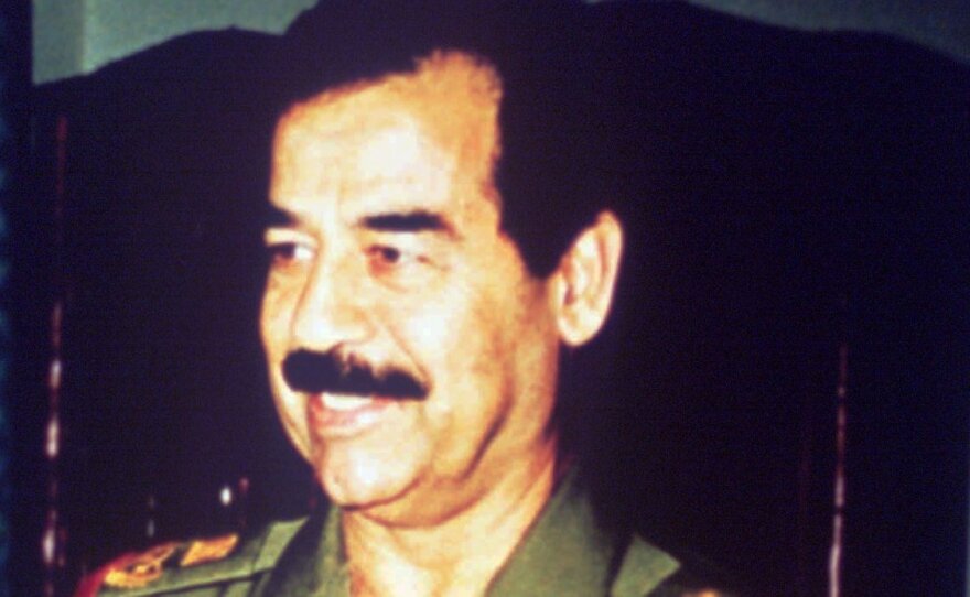 Iraq President Saddam Hussein is shown in Baghdad in January 1991, just before the first U.S. war in Iraq. The American forces would oust the Iraqi leader 12 years later in a second war.
