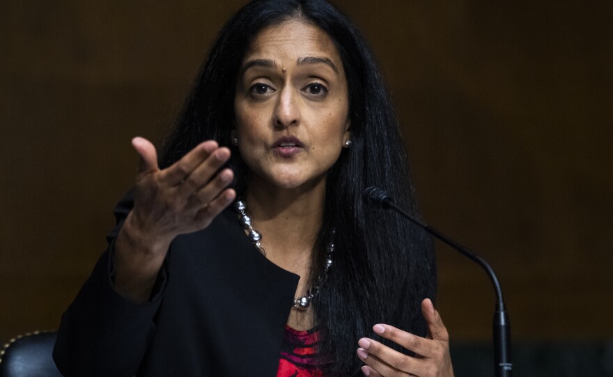 Vanita Gupta, nominee for associate attorney general, is pictured in June 2020 at a hearing on police use of force.