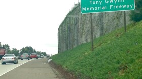 A sign designates a portion of Interstate 15 in North County as Tony Gwynn Memorial Freeway, Oct. 19, 2015.