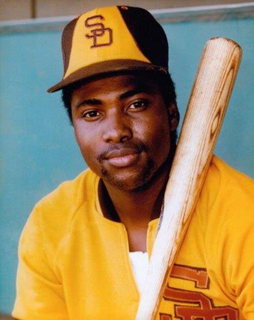 Tony Gwynn, seen in the Padres signature yellow and brown uniform of the 1980s, played 20 years with San Diego.