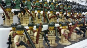 The bodies of these World War II U.S. Marines and Western Front soldiers are made by Lego, while the helmets and weapons are made by BrickArms. The uniforms are designed and printed by BrickArms.