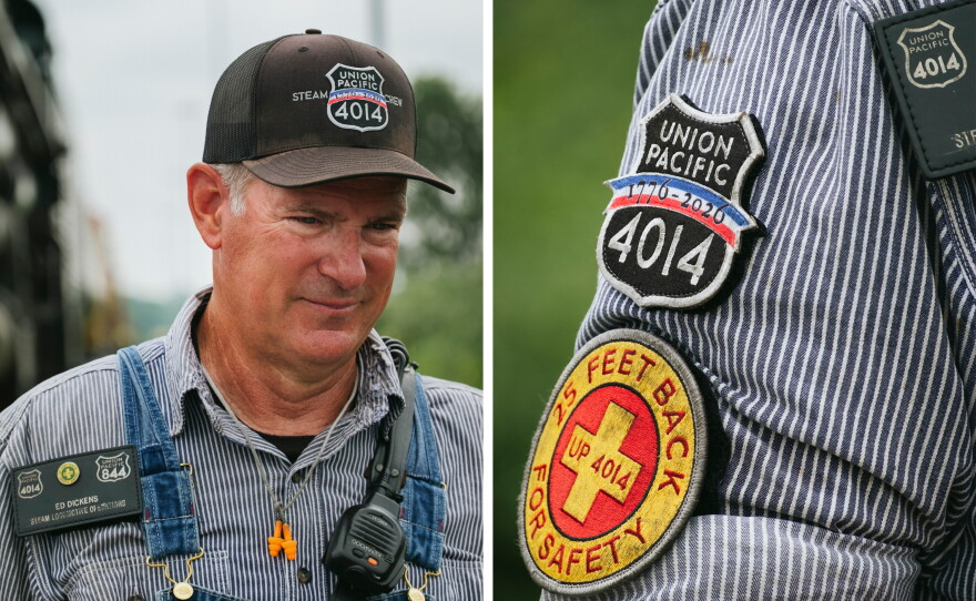Ed Dickens, the senior manager of Union Pacific Heritage Operations, is seen speaking during an interview during a stop for the Union Pacific Big Boy No. 4014 in Philadelphia.