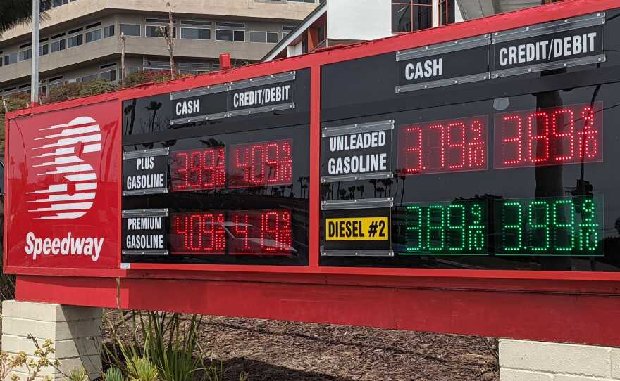 Speedway gas station in Del Mar, Calif. is shown here. April 14, 2021.