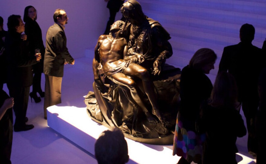 A bronze cast of Michelangelo's <em>Pieta</em> is on display at the new Soumaya Museum in Mexico City. The original work is a white marble sculpture. "It's unclear to me why anybody would want a bronze version of it, and why you would display such a thing in an art museum, since it is neither a Michelangelo nor a close approximation of the Michelangelo," says art history professor James Oles.