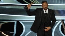 Will Smith accepts the Oscar for Actor in a Leading Role during the live ABC telecast of the 94th Oscars at the Dolby Theatre at Ovation Hollywood in Los Angeles on Sunday, March 27, 2022.
