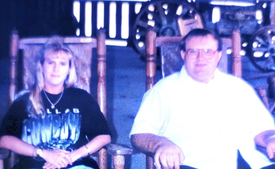 Kymberly Hobbs next to her brother, Charles Givens, around 2004.