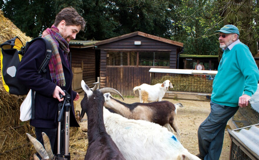 Thwaites did goat research at Buttercups, which he says is "the United Kingdom's (if not the world's) only sanctuary for abused goats." Its 250 goats live down the road from Thwaites's home.