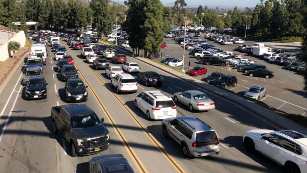 Traffic on College Avenue near San Diego State University in this undated photo.
