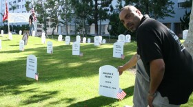 Maurice Martin is an Army veteran who's now a member of Veterans for Peace. The group created a symbolic graveyard showing names of all 67 San Diego county residents killed in Iraq or Afghanistan. Memorial Day, 2011.